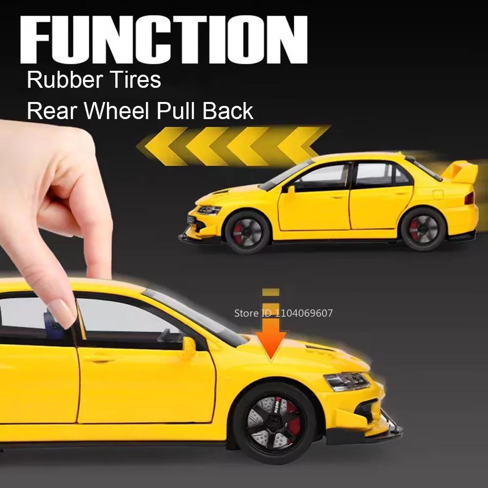 1:32 Model Toy Mitsubishi Lancer Evolution IX Sports Cars Alloy Diecast Pull Back 6 Doors Opened Sound Light Supercar Kids Gifts