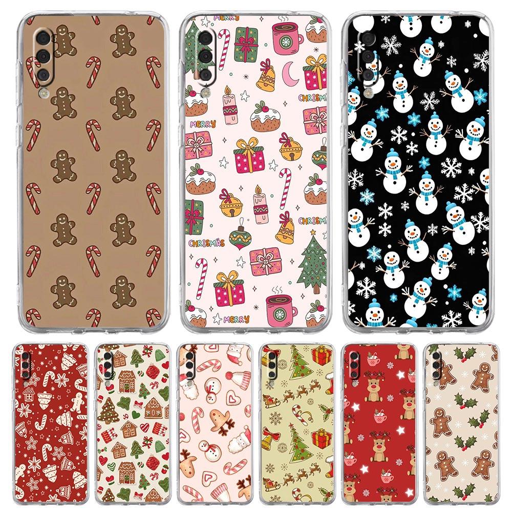 Phone Case For Samsung A56 A36 A26 A16 A14 A12 A22 A32 5G A34 A42 A52 A54 A50 A70 A40 A20E A20S A04S A06 Cover Cartoon Christmas
