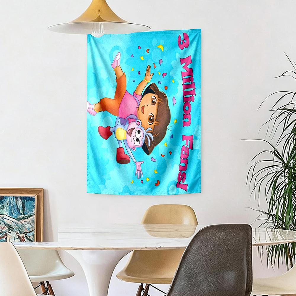 Dora Explorer Wall Decor Tapestry Art For Pet Memorial Birthdaywedding Party Backdrop Family Gift