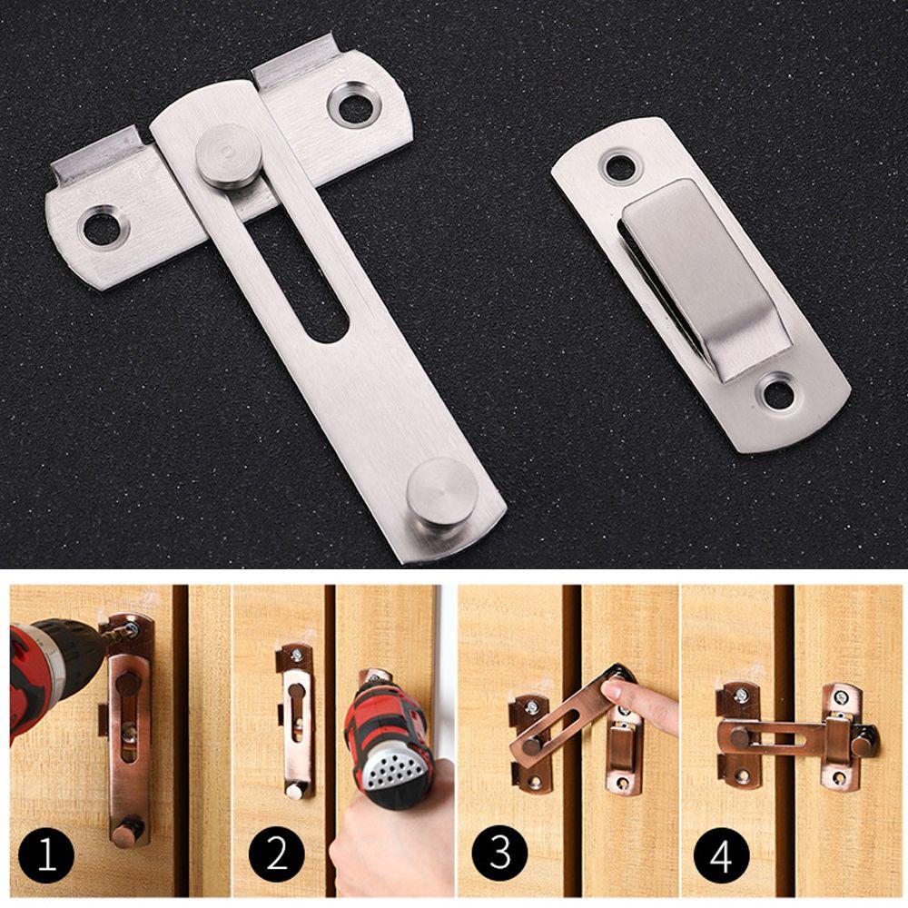 Clasp Security Silent Gate Buckle Stainless Steel Cabinet Catches Window Catch Lock Hasp Door Bolt