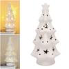 Light Up Ceramic Xmas Tree   Lighted Xmas Tree Figurine Battery Operated for Home Tabletop Holiday Decoration