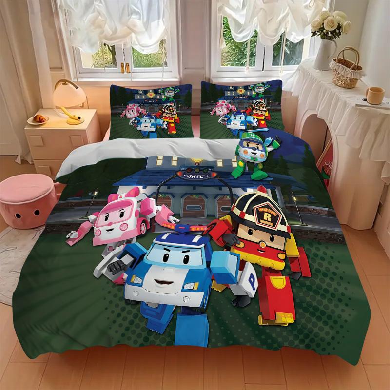 Robotic Heroes Adventure Print 3Pcs Bedding Setduvet Cover With 2 Bedropillowcase Home Birthday Gift