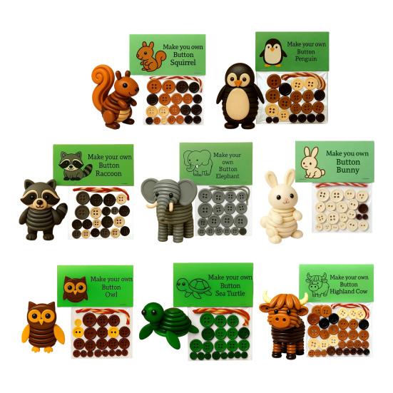 Набор для изготовления рождественского украшения из пуговиц своими руками Животное Хайлендская корова/Кролик/Сова Набор для изготовления пуговичного украшения Собран вручную Рождественское подвесное украшение