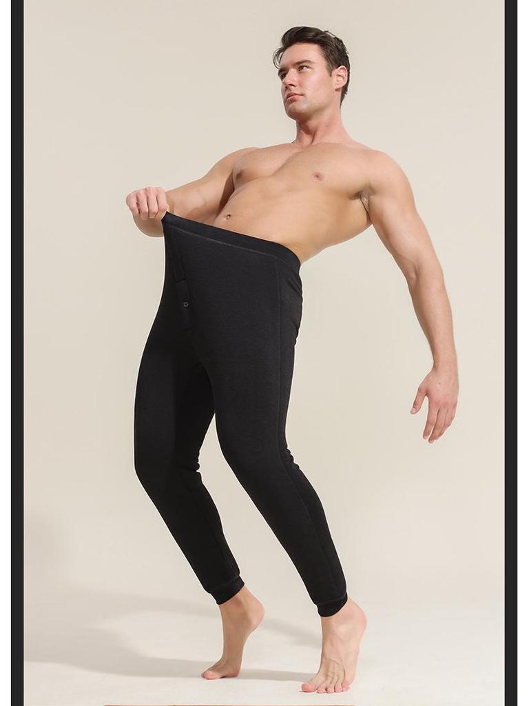 Мужские теплые зимние брюки с наполнителем из 100% шерсти и шелка, плотные и мягкие, для пожилых людей