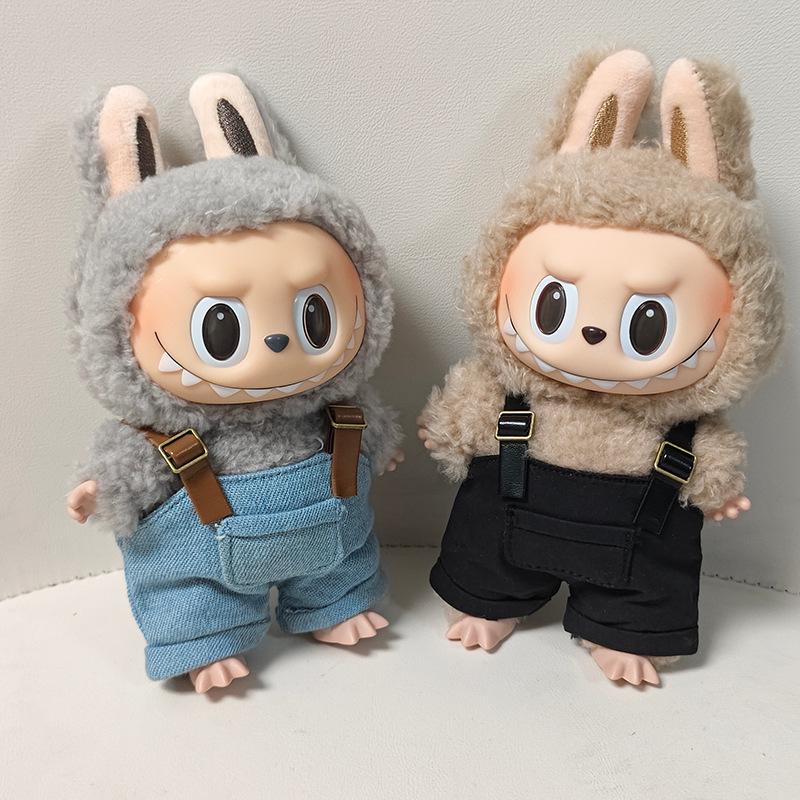 Комплект толстовки и комбинезона Labubu: Одежда для кукол-макаронс из блайнд-боксов первого и второго поколения