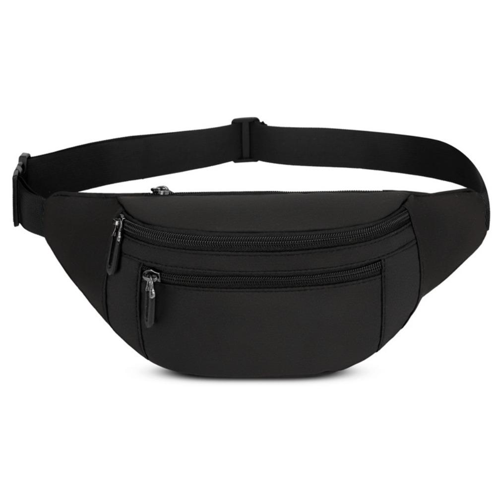 Solid Color Sports Fanny Pack Waterproof Mobile Phone Bag Fashion Oxford Waist Bag Outdoor