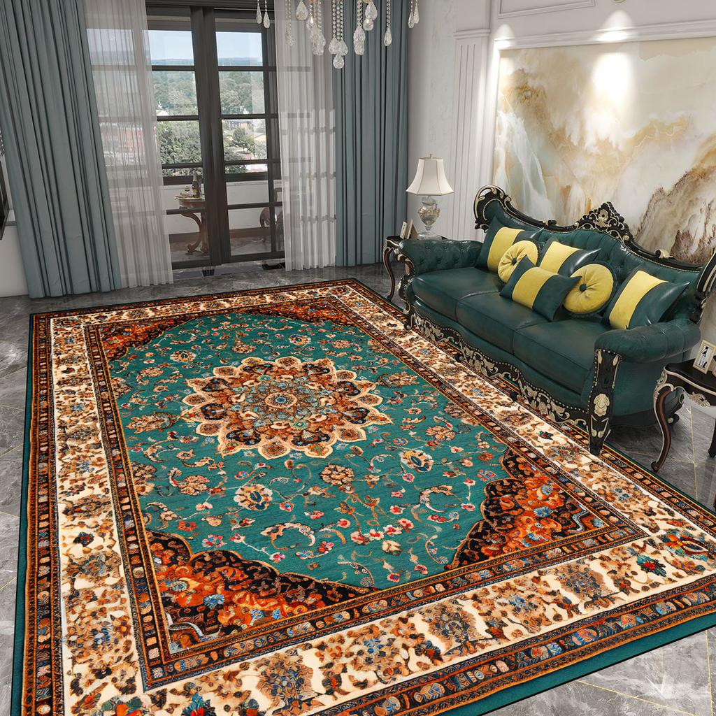 Персидский винтажный ковер Большая площадь Гостиная Декоративные ковры Классический Легкая роскошь Декор спальни Ковер Нескользящий Моющийся Напольный коврик