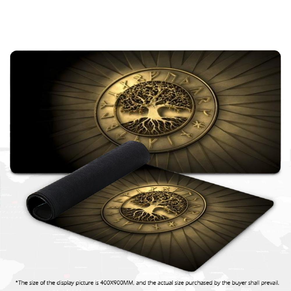 Viking Tree Of Life Mouse Pad XXL Rune Circle Norse Art Non‑Slip Rubber Deskmat Pc Game Keyboard Mats Large Computer Mouse Mat