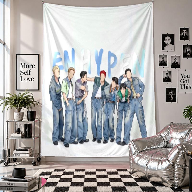 Wall TapestryENHYPEN Art Hanging Cloth Decorative Background Cover for Room Decoration