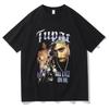 2024 Summer Fashion T-shirt Rapper Tupac Tops Hip Hop Street Clothing Extra Large Short Sleeve T-shirt Women's T-shirt