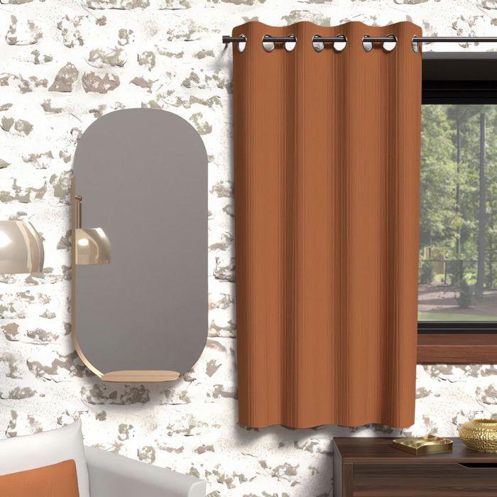 Blackout Curtain with Eyelets 135x180 Cm BOHEME Terra, by Soleil d'Ocre