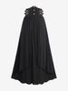 Rosegal Gothic Strap Buckle Grommet Rivet Layered Ruched Solid A Line Skirt