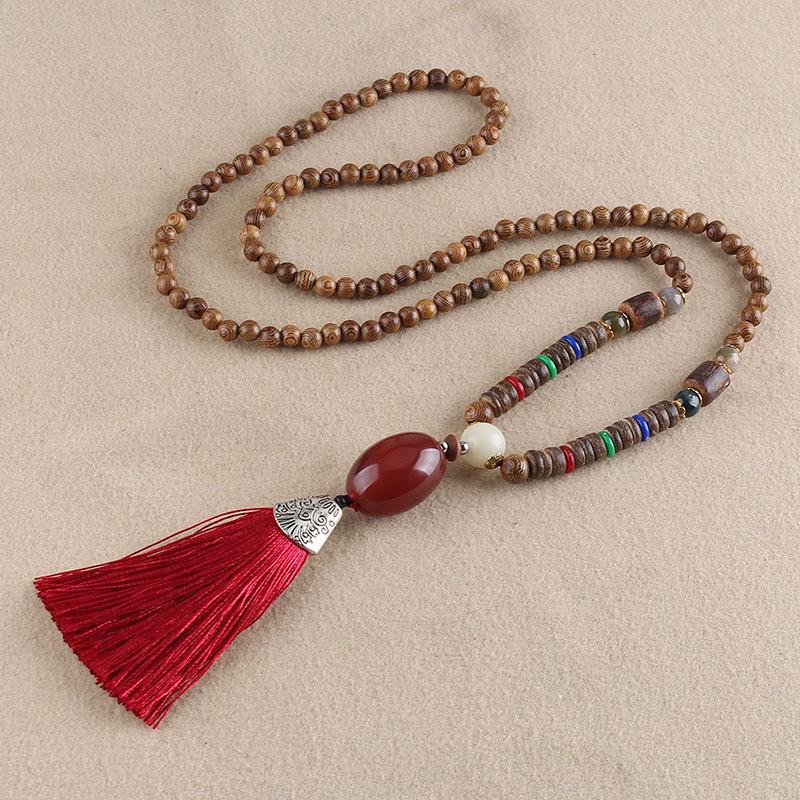 Ожерелье Непал Boho Женщины Длинный Свитер Цепи Кулон Кисточкой Винтаж Этнические Подарки
