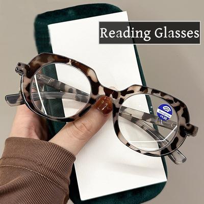 Женские овальные очки для пресбиопии с диоптриями, модные трендовые очки против синего света, готовые очки для дальнозоркости с диоптриями до +4,0