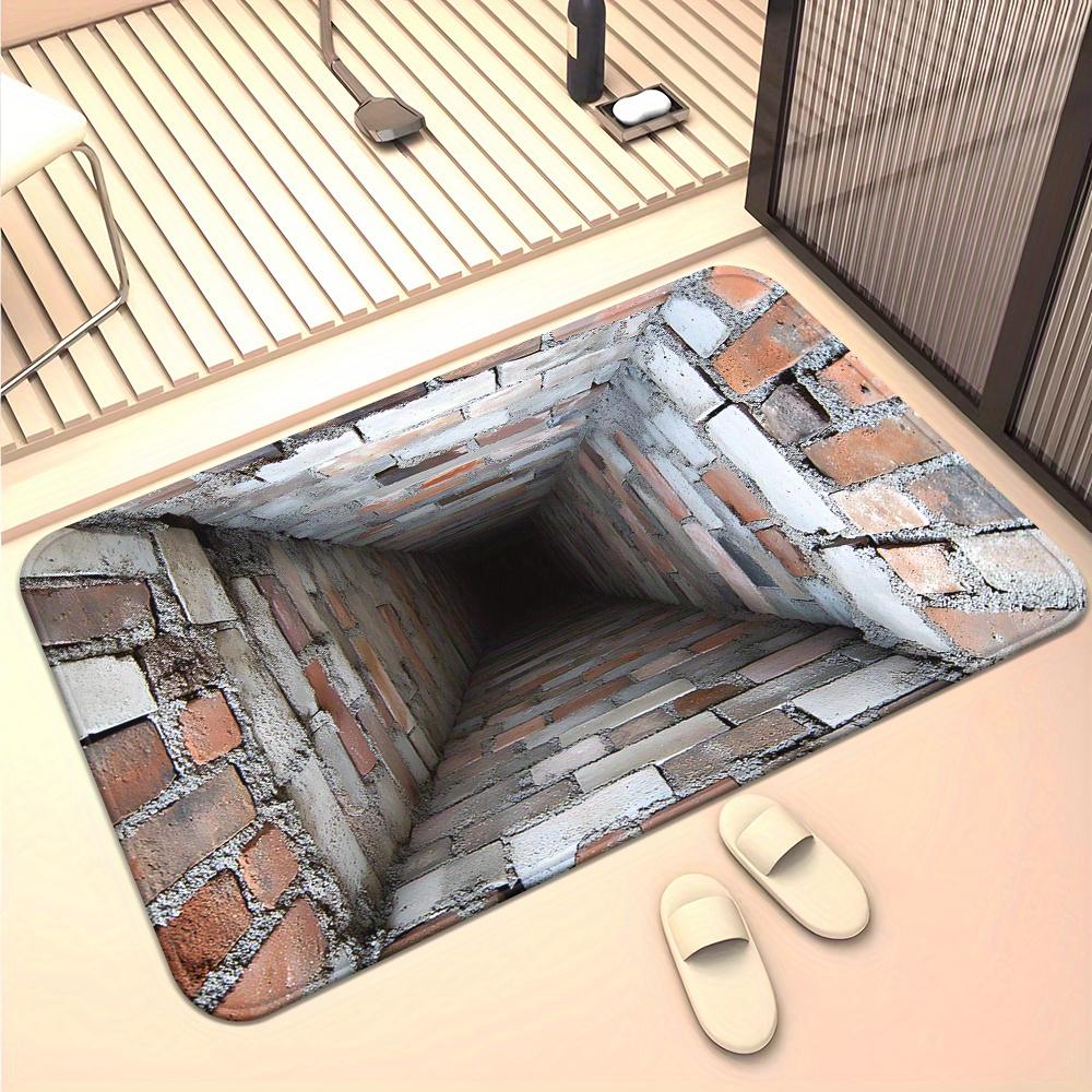 3D коврик для двери с рисунком кирпича, нескользящий, моющийся, впитывающий, для ванной, спальни, гостиной, прихожей, лестницы, декоративный
