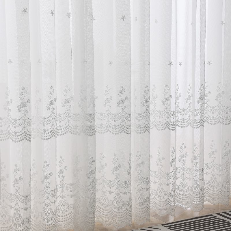 Кружевные занавески, спальня, гостиная, скандинавские занавески, разделительные занавески из марли, защита от солнца и ультрафиолета, пасторальная маленькая свежая белая пряжа