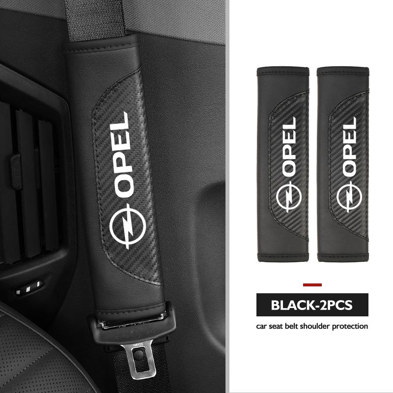 AAAYR1 Leather Car Seat Belt Cover Protect Shoulder Strap Padding For Opel ADAM ASTRA J K CORSA E INSIGNIA MOKKA VIVA Meriva