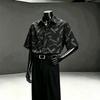 Summer new printed short-sleeved shirt men's ice silk thin breathable top