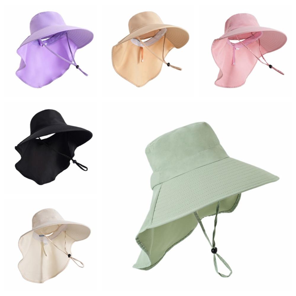 Anti-UV Wide Brim Sun Hat Foldable Women Bucket Hats Adjustable Sun Protection Hat  Safari Cap