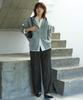 [AMERICAN HOLIC] "Bi-Bi-Bi" Tweed Straight Wide-Leg Pants Center Press Women's M Brown