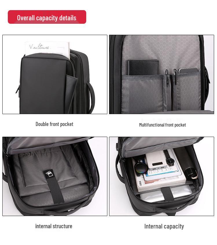 Men's Large Capacity Multifunctional Commuting Backpack for Business, Travel, and School