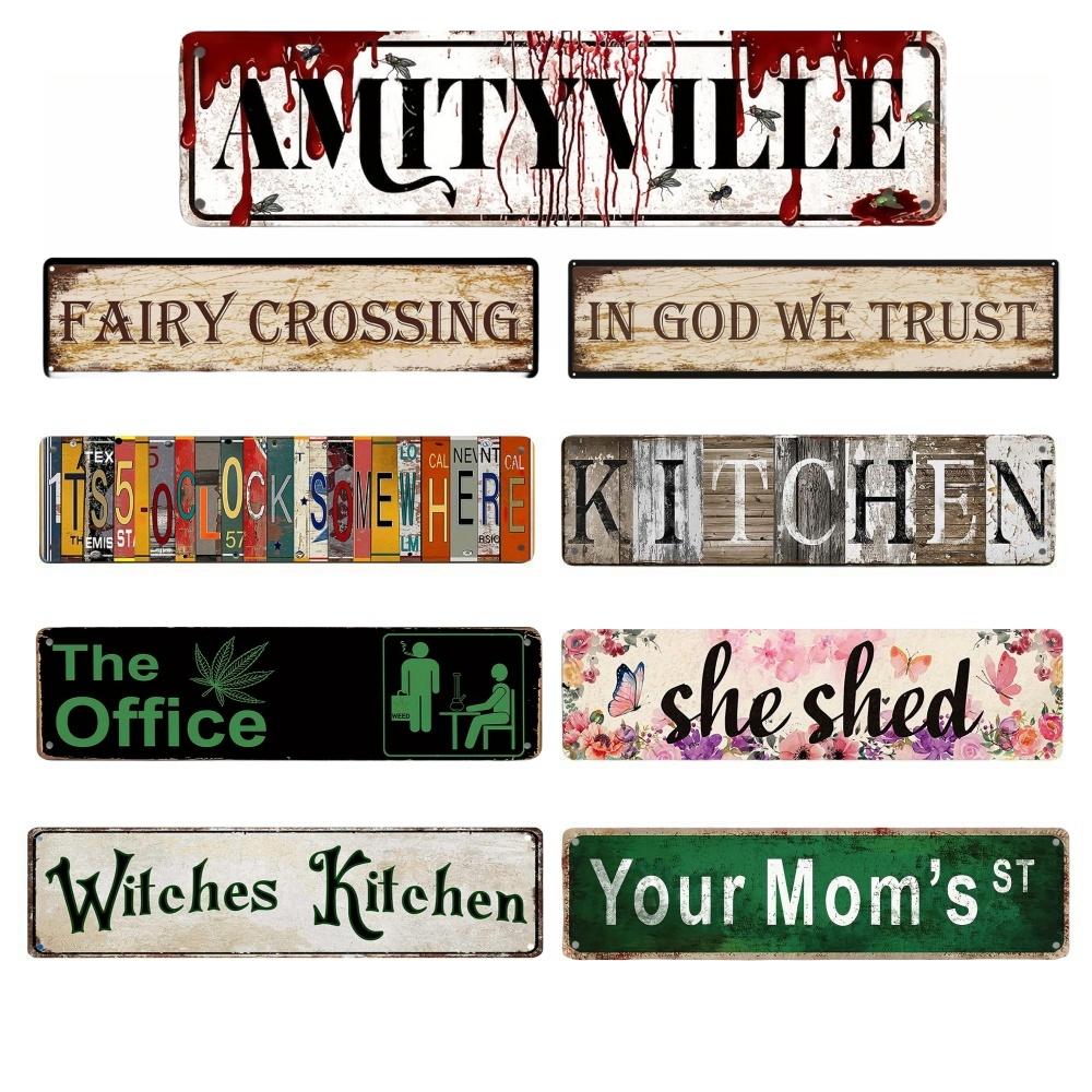 Horror Movie Street Aluminum Sign Vintage Plaque Decor Wall Art Chill Room Decor For Restaurant Bedroom Bar Cafe Club Wall Decor