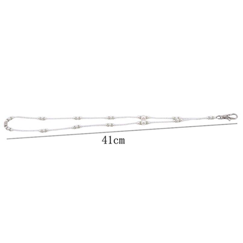 Fashion Casual Sunglasses Cords Eyeglass Cord Beaded Eyeglasses Chain Casual Glasses Chains Retro White