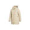 Warm Windproof Solid Color Mid-Length Down Jacket With Hood Women Outerwear Champagne GE9981
