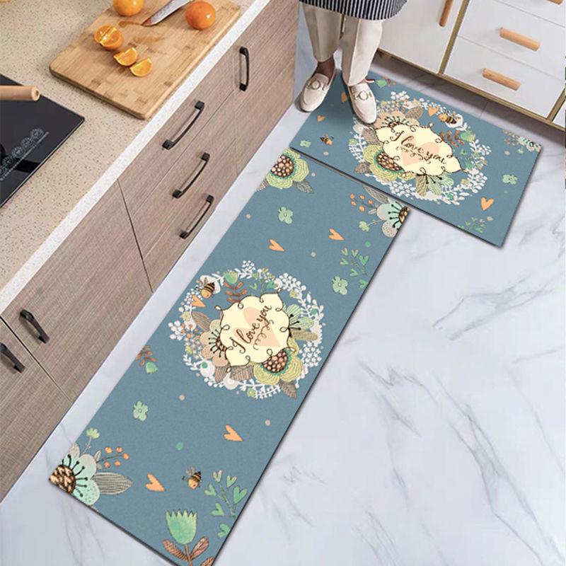 Kitchen Washable Anti-Slip Long Floor Mat Bathroom Entrance Door Absorbent Mat Bedroom Bedside Area Rug Living Room Prayer Rug