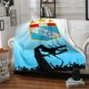 Sporting Cristal Football Club Badge Fan Silhouette Print Flannel Blanket Soft Warm Throw Blanket for Sofa Bed Living Room