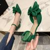 Fashion Summer Women's Shoes Fashion Low Heels Bow-knot Pointed Sandals Sexy Baotou Stiletto Party Light Sandalias De Mujer