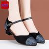 Fashion Embroidered Catwalk Shoes 2025 New Retro One-buckle Kitten Heel Shoes Women's Singles