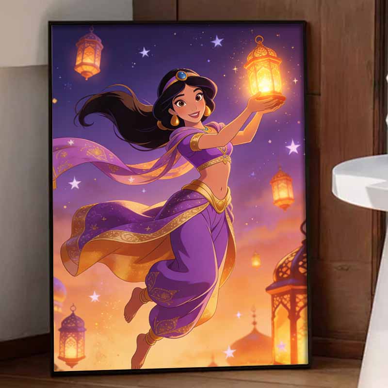 Disney Набор для алмазной живописи, полный набор, 5D Жасмин, алмазное искусство, декор для дома, креативные поделки, волшебный фестиваль фонарей.