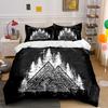 Nordic Valknut Forest Design Bedding Duvet Cover Set  (1*Duvet Cover 2*Pillowcases, Without Duvet Insert)