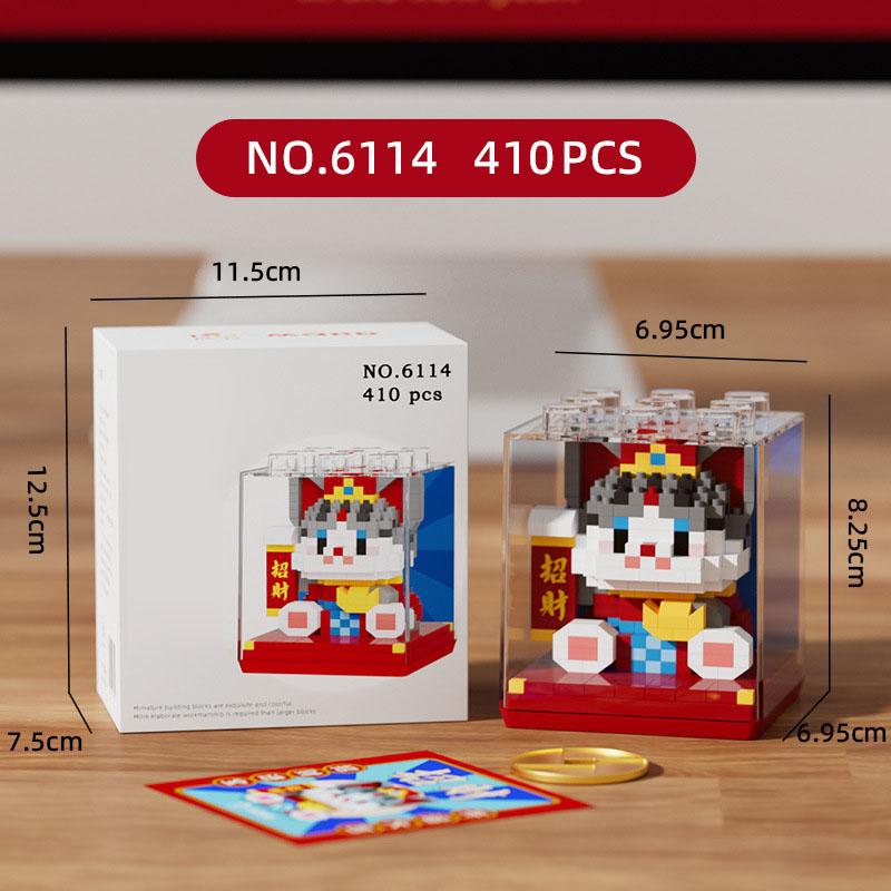 Lovely Cartoon Animal Micro Diamond Building Block Lucky Cat Lesser Panda Box Nanobricks 3D Wall Bricks Toys For Kids Gifts