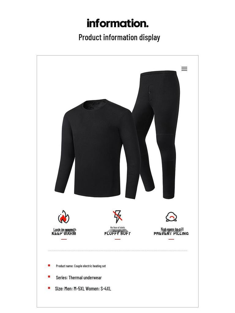 USB Electric Heated Fleece-Lined Warm Pants for Middle-Aged & Elderly