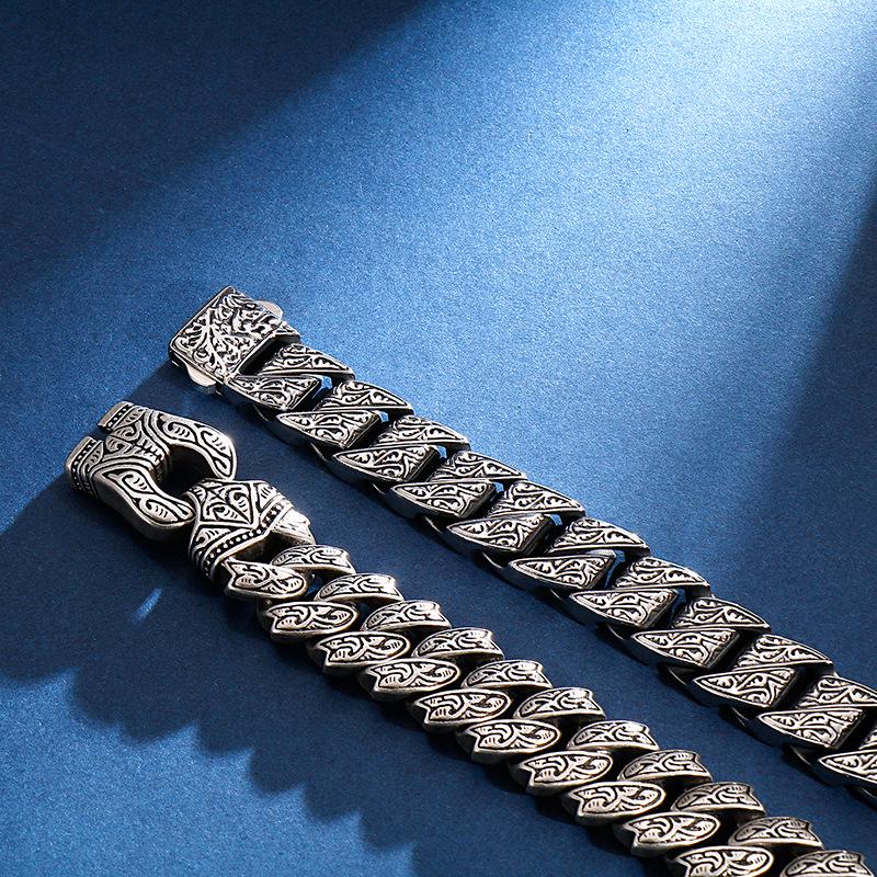 316L Titanium Steel Vintage Snap Button Bracelet - Punk Rock Hip Hop Style for Men