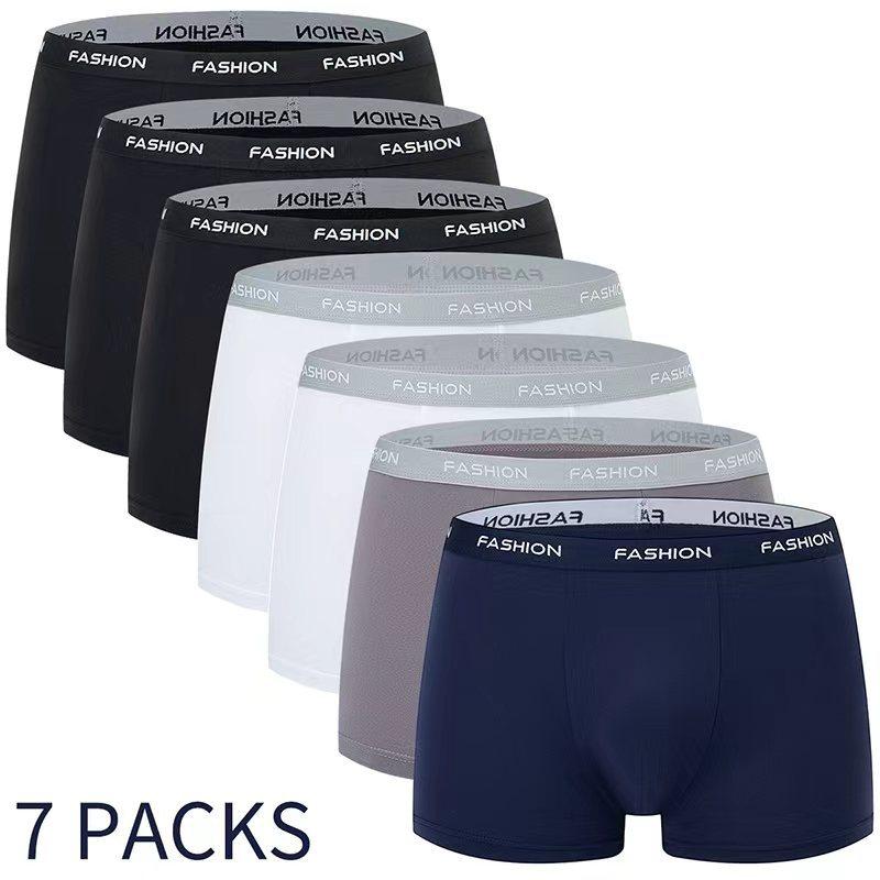 7 Pack Men's Solid Boxer Briefs Comfortable Breathable Casual Sports Underwear Mixed Colors