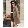 Tooxika New Solid Color Slim Fit Mid-length Woolen Coat Waisted Women's Woolen Coat