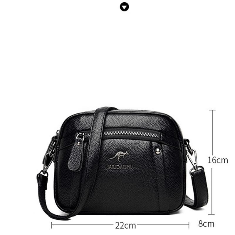 Женская сумка кроссбоди, Водостойкая однотонная квадратная сумка на плечо, Трехслойная застежка-молния, Кошелек-клатч для телефона для женщин