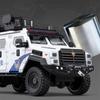 LYZRC 2024 New 1:24 Alloy Police Explosion Proof Car Model Diecasts Metal Sword Toothed Tiger Armored Vehicles Model Sound Light Kids Toys Gift