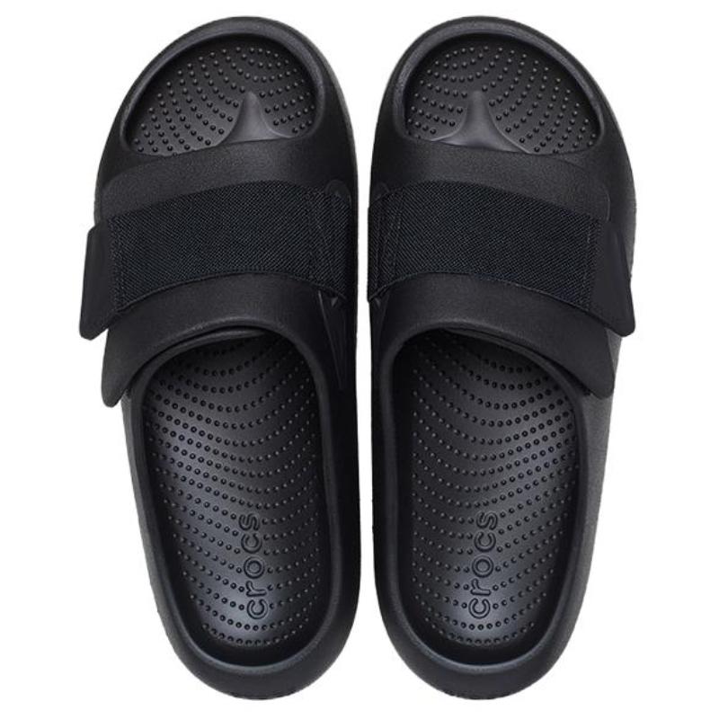 Crocs Резиновая подошва Нескользящие шлепанцы Унисекс Mellow Luxe Slide 'Черный'