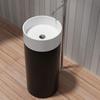 Round Modern Minimalist Stone Column Basin - Floor-Standing Washbasin for Small Bathroom