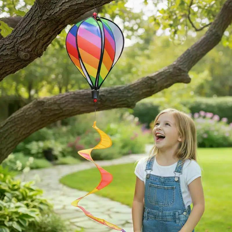 Воздушный шар с горячим воздухом Wind Spinner Rainbow Hanging Wind Twister Уличная ветряная мельница Сад Двор Домашний фестиваль Праздничный воздушный шар