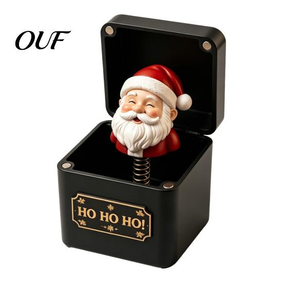 Santa Claus Figurines Christmas Magic Gift Box, Spring-Loaded Pop-Up Holiday 3D Party Favors Snowman Angel Elk Trick Box for Xmas Parties, Home Decor