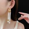 Имитация жемчуга Двойной ряд жемчужных кисточек Серьги Великолепные серьги-гвоздики Ювелирные подарки