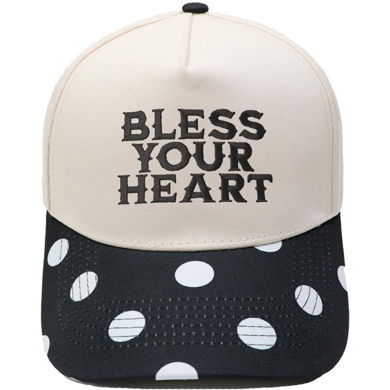 BLESS YOUR HEART Truck driver hat embroidered retro color matching baseball cap European and American men's and women's leisure