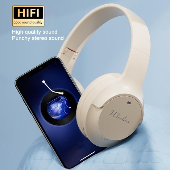 Совместимые с Bluetooth наушники 5.3 с длительным сроком службы батареи, шумоподавлением, Hi-Fi стерео беспроводная AUX-гарнитура с микрофоном для музыкальных звонков