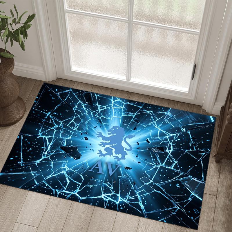 Aston Villa Football Design Crystal Velvet Carpet Cozy Non?Slip Printed Rug For Bedroom Living Room Entrance