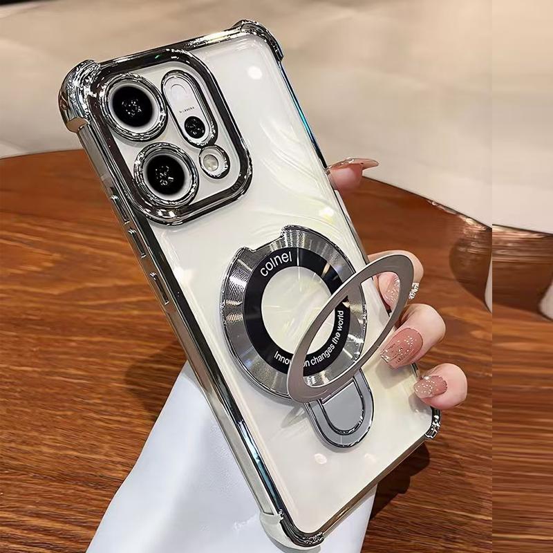 Для Xiaomi Redmi 15C 15 Note 15 Pro Note 14 Pro Plus 14C 4G 5G Чехол Магнитный Держатель Гальваническое покрытие Подушка безопасности Прозрачная Противоударная Крышка